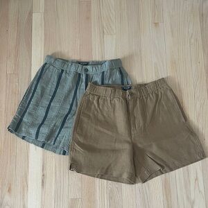Todd Snyder Men's Linen Montauk Short — Olive Stripe & Khaki - New with Tags!